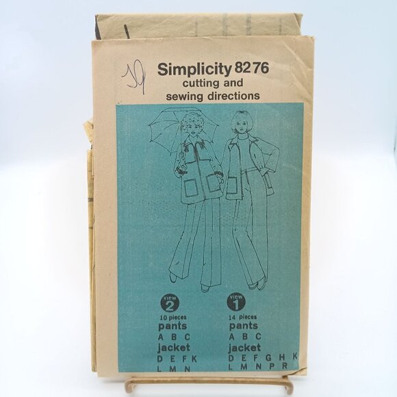 UNCUT Vintage Sewing PATTERN Simplicity 8276, Misses 1977 Unlined Jacket Pants - Picture 1 of 1
